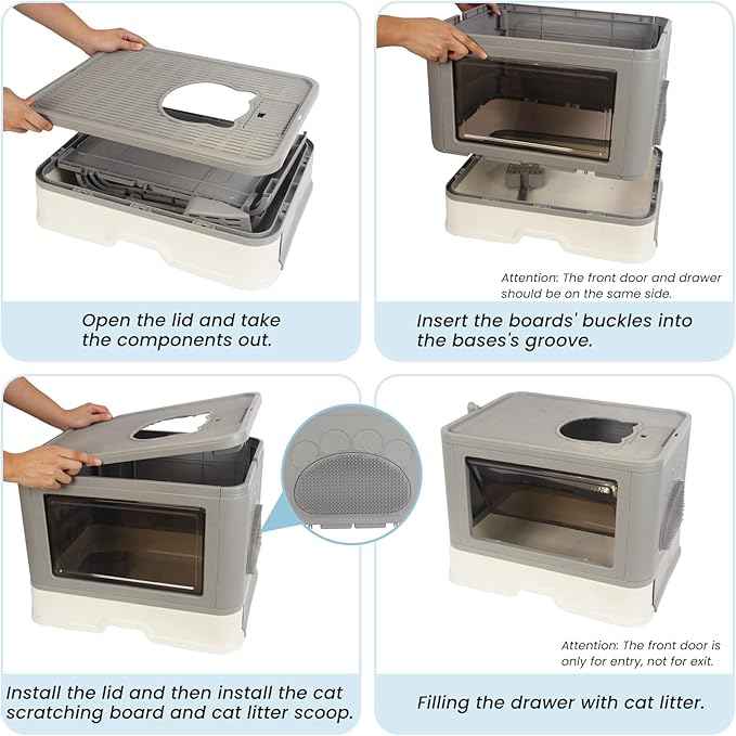 Premium Enclosed Cat Litter Box