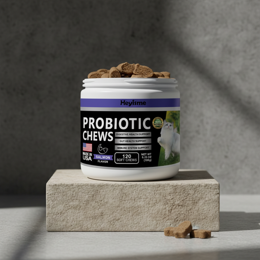 Cat Probiotic Chews for Gut and Immune Health (120 Pills Salmon)