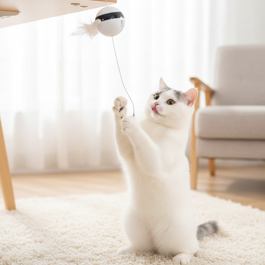 Interactive Electric Cat Toy with Elevating Ball