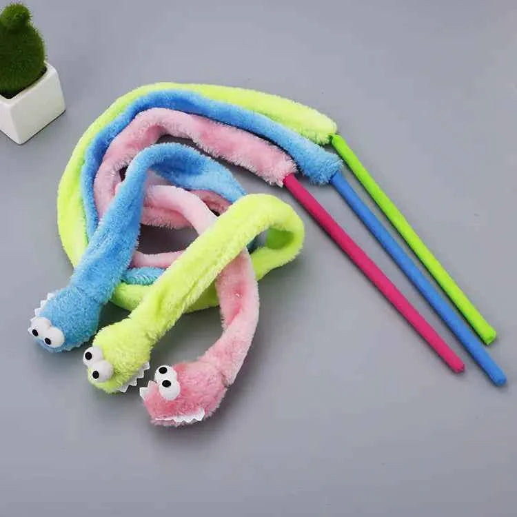 Cartoon Snake Cat Toy with Teaser Wand