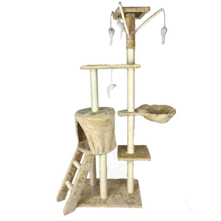 Medium Sisal Cat Tree with Five Platforms and Scratching Post