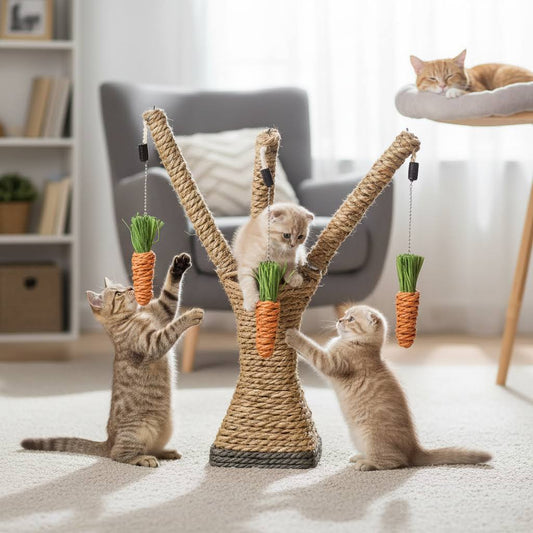 Cat Tree with Sisal Rope and Scratching Post Toys