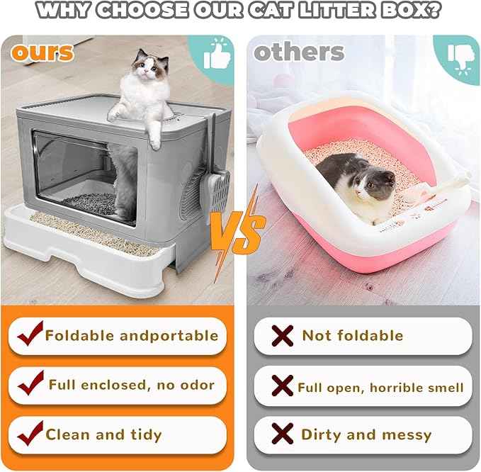 Premium Enclosed Cat Litter Box